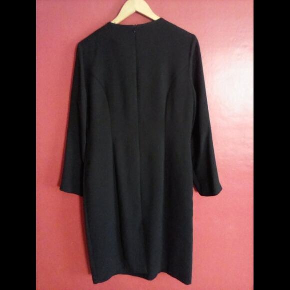 Vintage Leslie Belle Shift Dress Black 12 - Picture 3 of 5